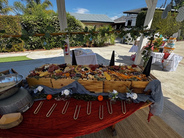 Full outdoor grazing table setup by Vineyard Valley Charcuterie Temecula