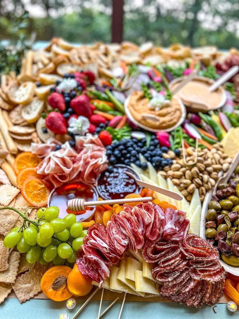 Outdoor charcuterie and grazing spread